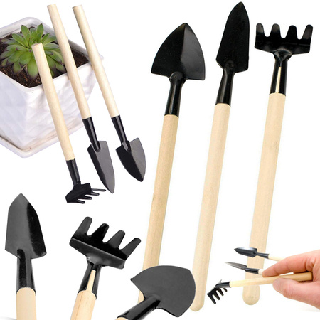 Ensemble d'outils de jardinage râteau pelle 3in1 mini outils de rempotage