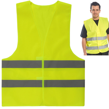 Gilet de signalisation routière réfléchissant jaune xl