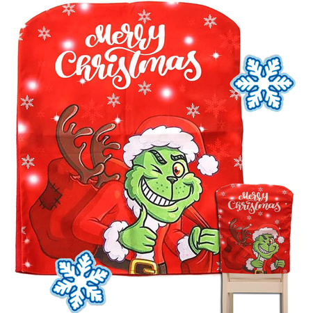 Housse de chaise festive décorative universelle grinch pour dossier