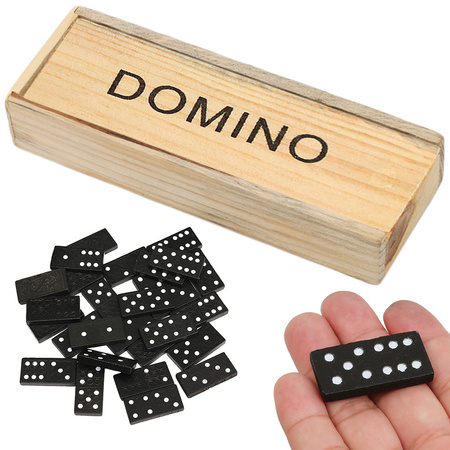 Jeu de dominos en bois dans une boîte 28 pièces