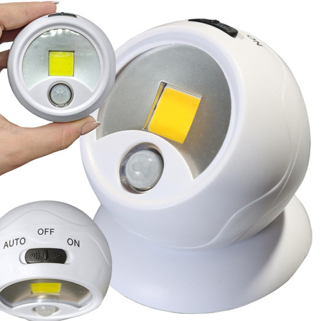 Lampe led cob 360 fonctionnant sur batterie aimantée sans fil détecteur de mouvement nuit