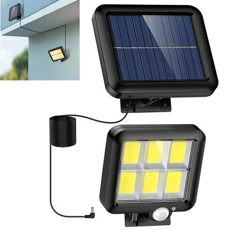 Lampe solaire 120 led avec capteur de mouvement crépusculaire