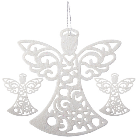 Pendentifs anges pour sapin de noël 3pcs glitter baubles