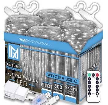 RIDEAU LUMINEUX 300 LED FROID (100)