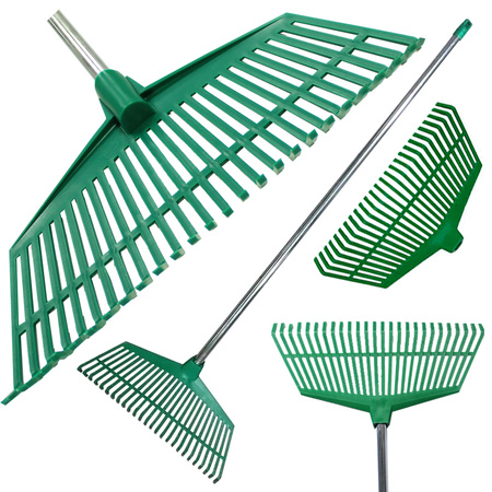 Râteau de jardin pour feuilles de gazon tige aluminium plastique légère 40cm