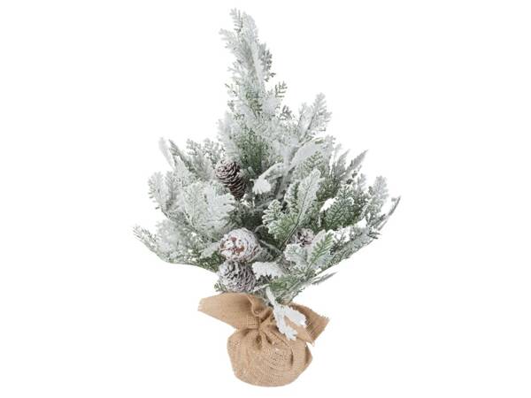 Arbre de noël artificiel neige petit 45cm table de bureau décorative épais enneigé