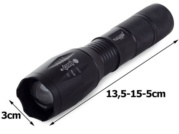 Bailong tactical led torch cree zoom xm-l3-u3