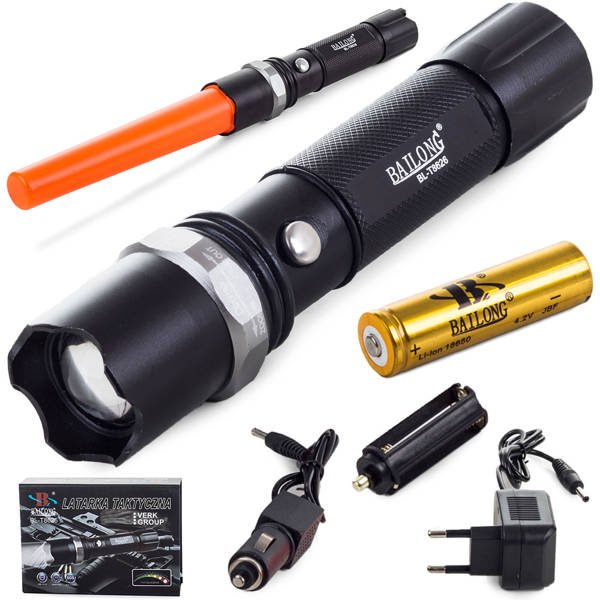 Bailong tactical led torch zoom xml t6 batut