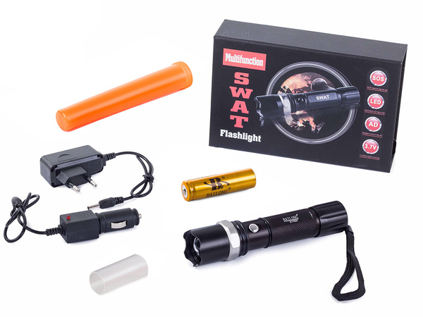 Bailong tactical led torch zoom xp-e rechargeable battery