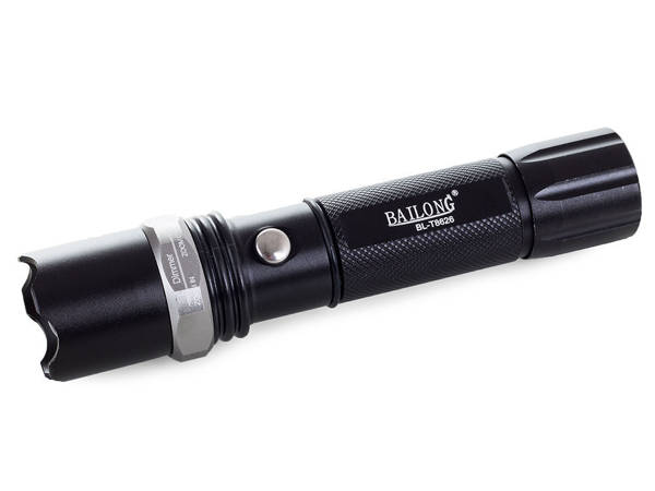 Bailong tactical led torch zoom xp-e rechargeable battery