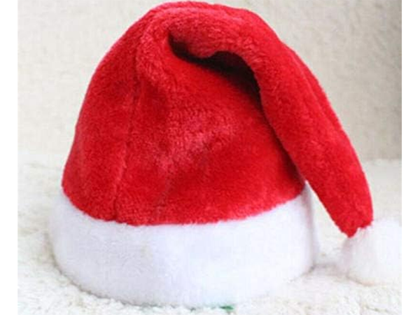 Bonnet de santa avec pompon fluffy red