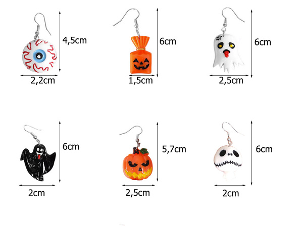 Boucles d'oreilles halloween fête d'halloween fantôme citrouille bonbon œil