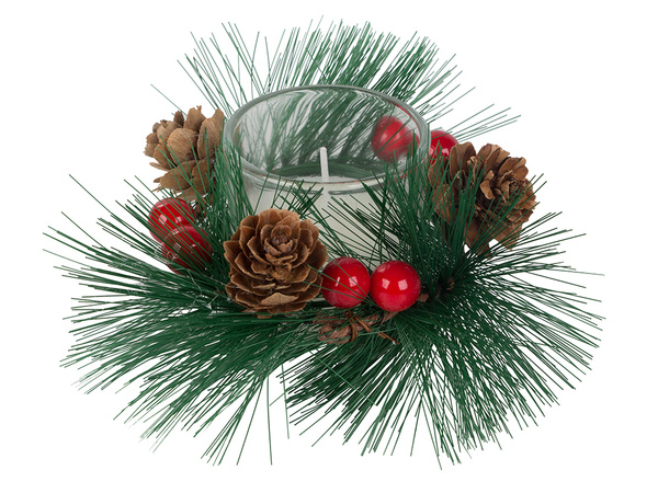 Bougies décoratives en verre bougies couronne de noël 2 pcs