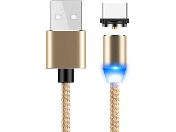 Cable de charge magnetique 3w1 micro typ-c usb lightning 1m