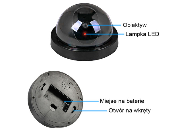 Caméra cctv factice caméra dôme diode