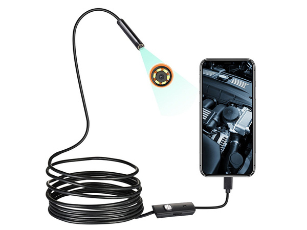 Caméra d'inspection endoscopique android pc usb 5m led