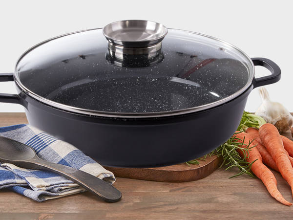 Casserole avec couvercle 5.7l induction aroma