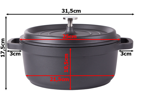 Casserole plateau de cuisson couvercle 4l induction aluminium