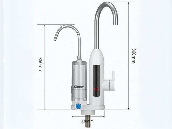 Chauffe-eau instantané 3000w avec filtre robinet lcd robinet cuisine