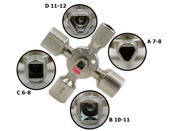 Clé électrique universelle pour armoires 10in1