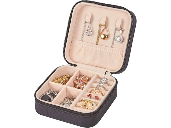 Coffret organisateur de bijoux boîte à fermeture éclair