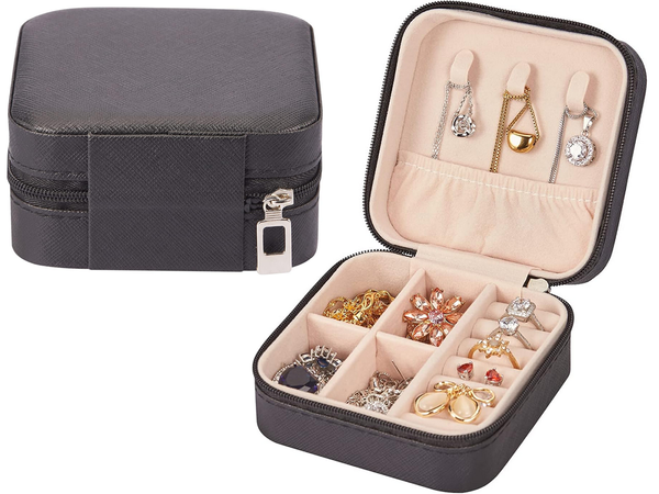 Coffret organisateur de bijoux boîte à fermeture éclair