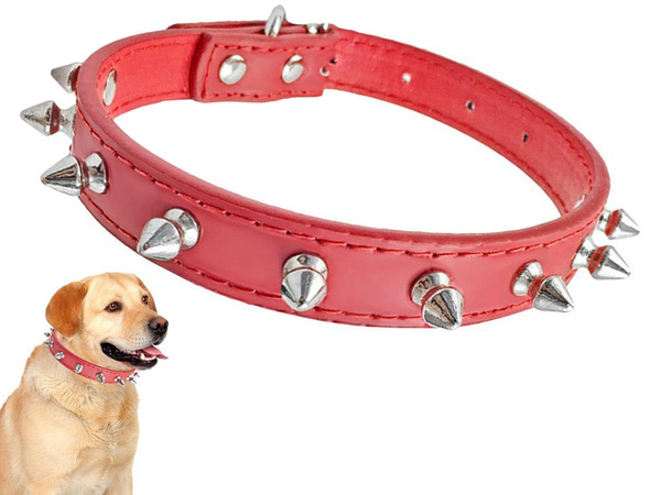 Collier chien clouté cuir eco réglable l