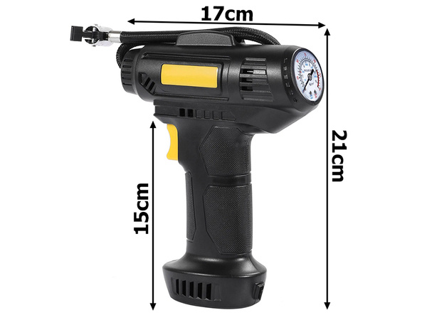 Compresseur voiture pistolet gonfleur de roue 12v 120w 10 bar led