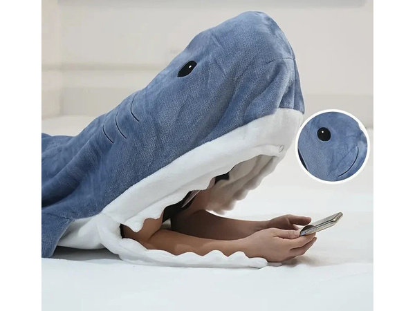 Couverture de requin pyjama vêtements de nuit costume chaud hiver capuche épais xl