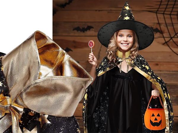 Déguisement de sorcier costume halloween cape chapeau