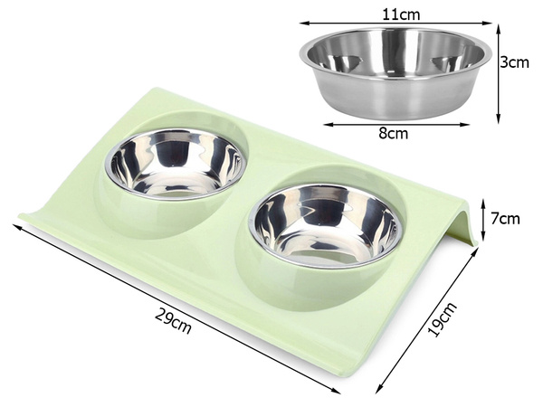 Écuelle double pour chien chat métal avec base