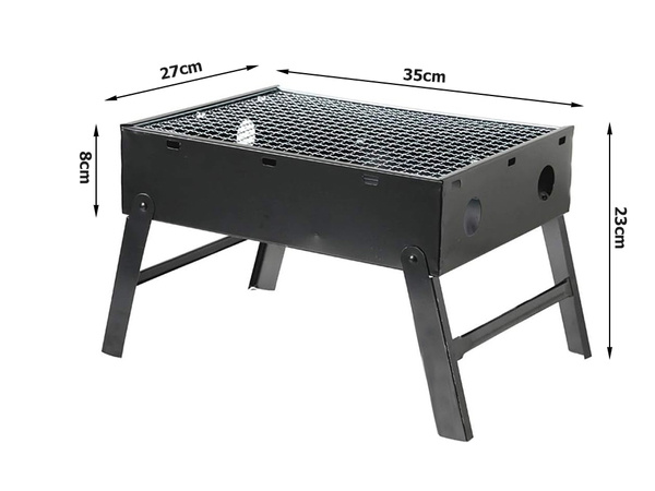 Gril de voyage mallette pliante portable charbon de bois camping bbq