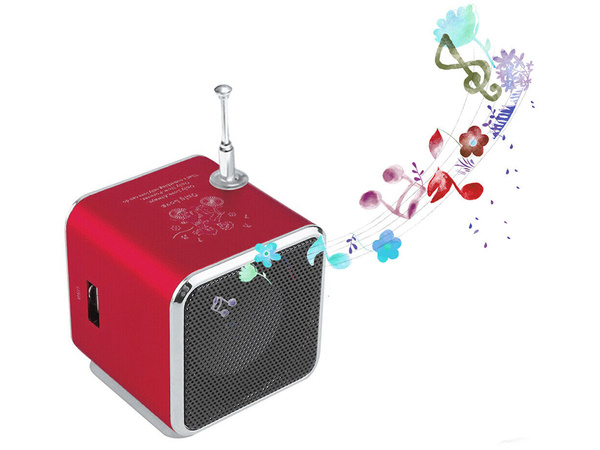 Haut-parleur sans fil portable mini radio fm led bluetooth mobile microsd