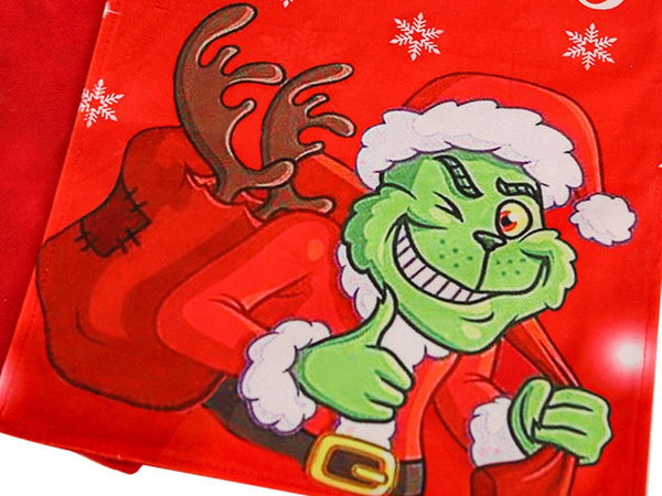 Housse de chaise festive décorative universelle grinch pour dossier