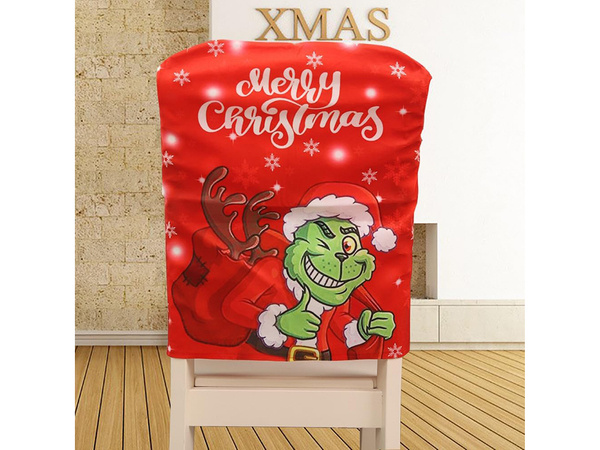 Housse de chaise festive décorative universelle grinch pour dossier