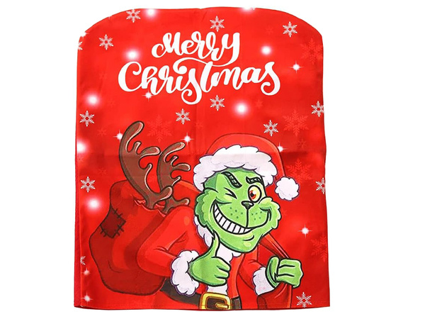 Housse de chaise festive décorative universelle grinch pour dossier