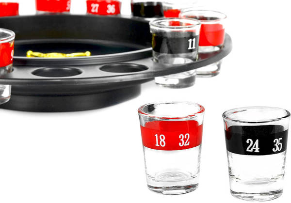 Jeu de rulettes d'alcool + 16 verres