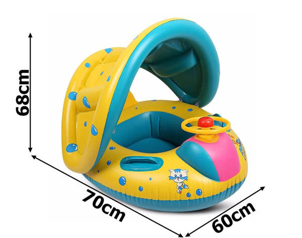 Jouet de natation gonflable avec canopy pour enfant avec siège