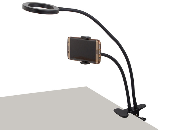 Lampe de bureau 24 leds avec support de téléphone à clip