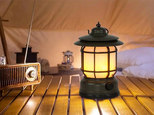 Lampe de camping rechargeable led usb torche touristique à crochet