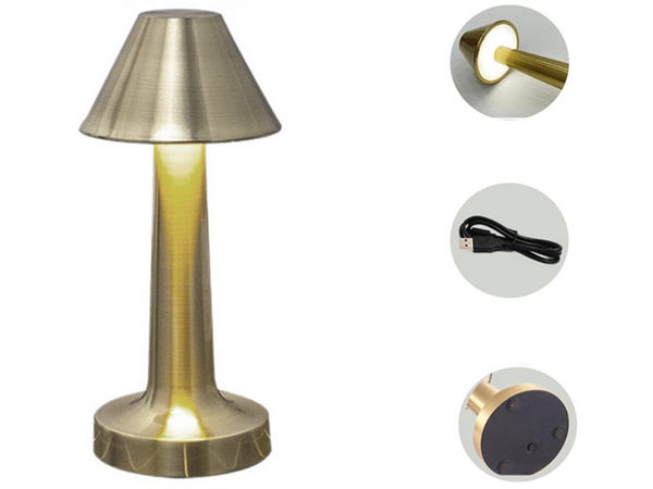 Lampe de nuit de table pour chambre à coucher lampe tactile 3 étapes sans fil