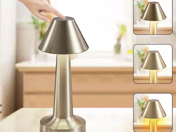 Lampe de nuit de table pour chambre à coucher lampe tactile 3 étapes sans fil