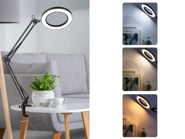 Lampe loupe dermatologique cosmétique à led verre