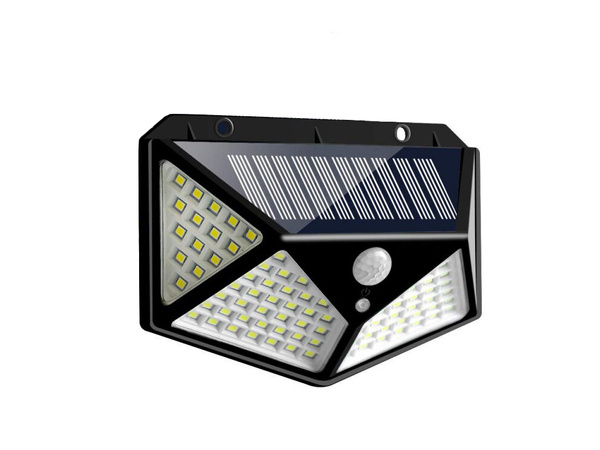 Lampe solaire 100 led avec capteur de mouvement crépusculaire