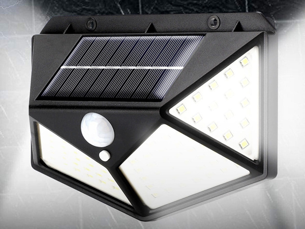 Lampe solaire 100 led avec capteur de mouvement crépusculaire