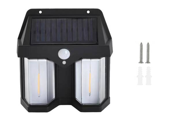 Lampe solaire avec capteur de mouvement crépusculaire 3 modes étanche 1200lm