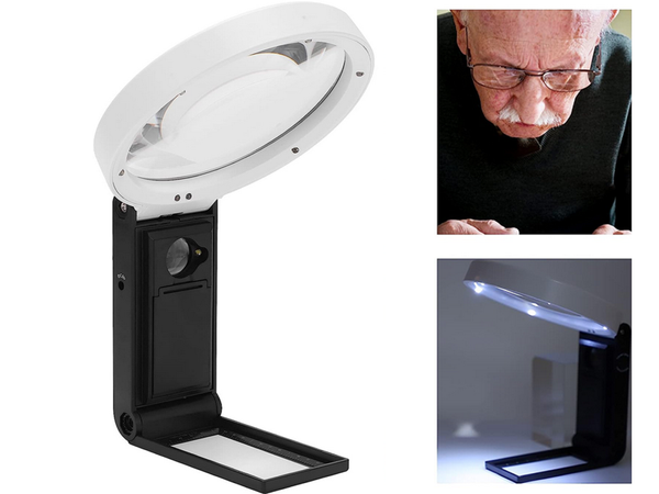 Loupe de bijoutier pliante 10x 25x 6 led 2 uv scale