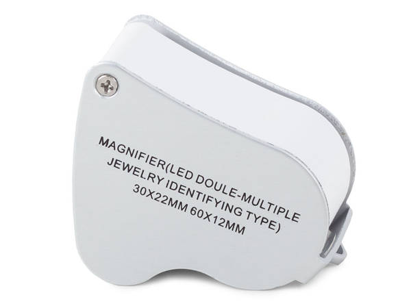 Loupe de bijoutier pliante 2 led 30x 60x