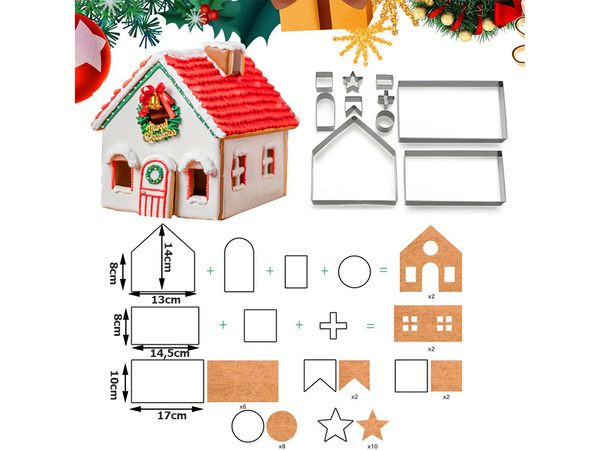 Maison en pain d'épices noël découpeurs de pain d'épices scène de la nativité cabane