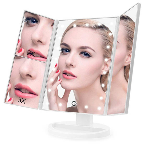 Miroir de maquillage cosmétique éclairé par led